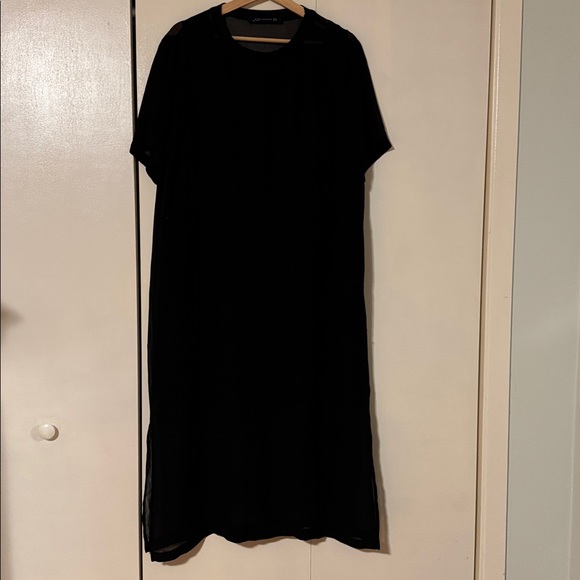 Zara Black Long Sleeve long Crew dress with side vents - size XL - 2 pieces - Picture 2 of 8